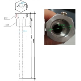 Stainless steel thermometer well | 150 mm (1/2")