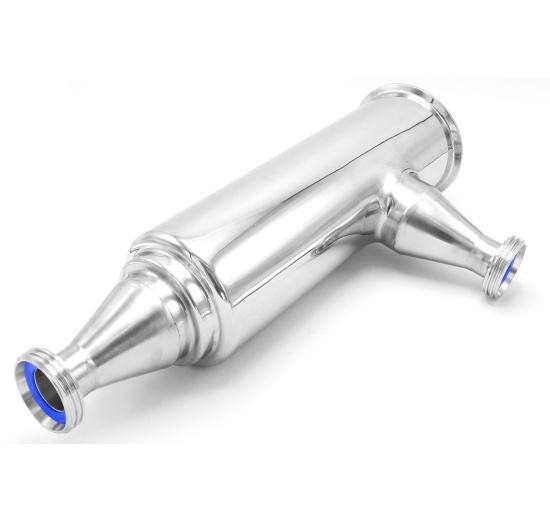 Tubular corner filter with connection according to customer requirements