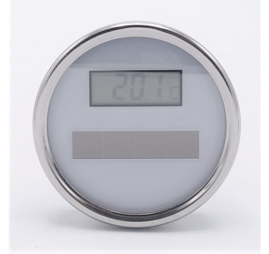 All-stainless steel thermometer, digital, solar