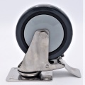 Transport Casters, swivel, with brake, stainless steel, diameter 125 mm