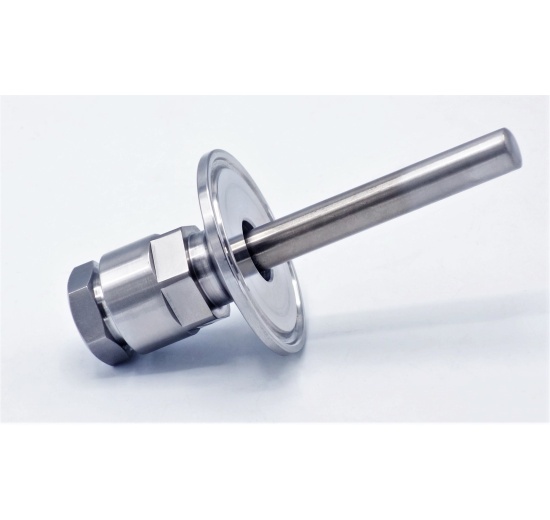 Stainless steel thermometer well | 100 mm (1/2") CLAMP collar 50,5 mm