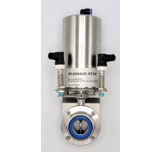 Pneumatically Operated Butterfly Valve, Threaded / Welded, type G-S DN32