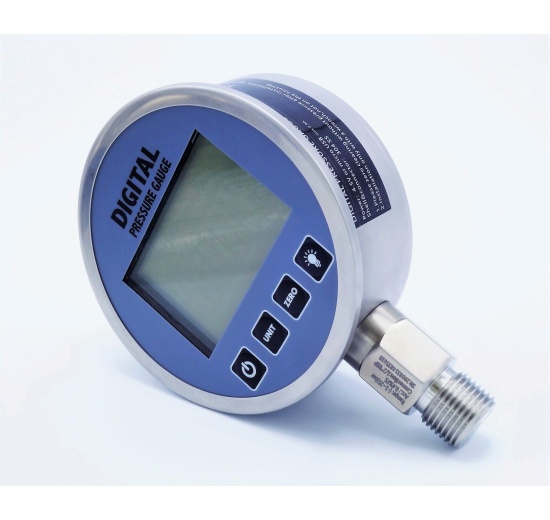 Digital pressure gauge with bottom (radial) connection, dial 100mm | -1/ 25 bar (1/2")