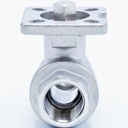 Stainless ball valve, 2- pieced with mounting plate for actuator | 1/2”