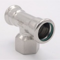 T-kus, lisovací F/F(závit vnitřní)/F 22_3/4"_22, nerez