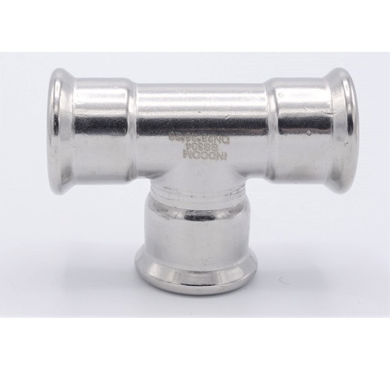 T Piece, Press Fittings, F/F/F 28 mm, stainless steel