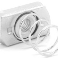 Sliding nut M8 galvanized with spring | short spring (profile 41x25)