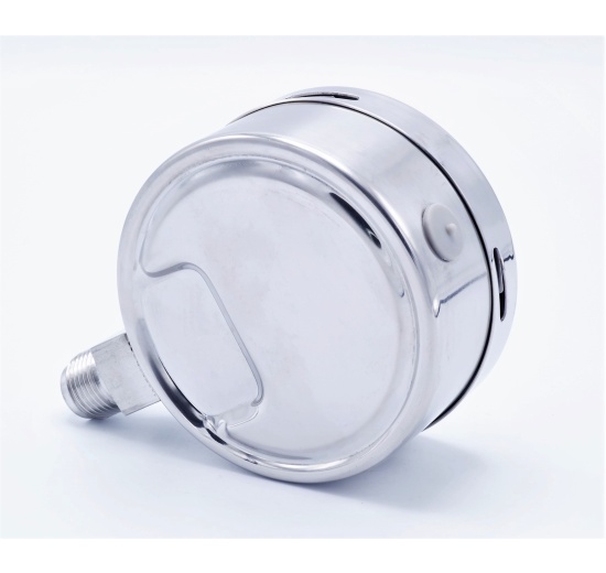 celonerezový tlakoměr se spodním připojením, 0 - 25 bar, BSP 1/4", číselník 63 mm