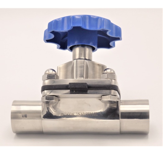 Diaphragm valve, welded S-S, VMQ DN40