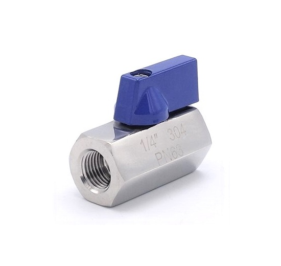 MINI Stainless Steel Ball Valve With Reduced Flow, One-piece, Threaded 1/4”