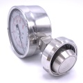 Stainless steel manometer with separating membrane DIN 11851, dial 100 mm, nut DN25 | 0-4 bar