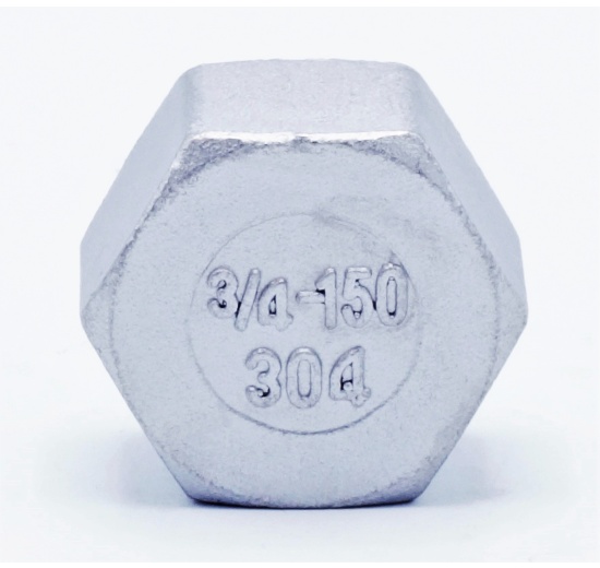 Stainless steel end cap, threaded, type 326 3/4"