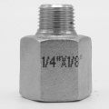 Threaded reducer M/F / with hexagon / type 324 female/male, 1/4"x1/8", stainless steel