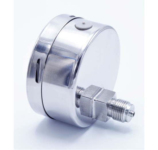 Stainless steel pressure gauges - the back (axial) connection, dial 100 mm | 0 - 16 bar (1/2")