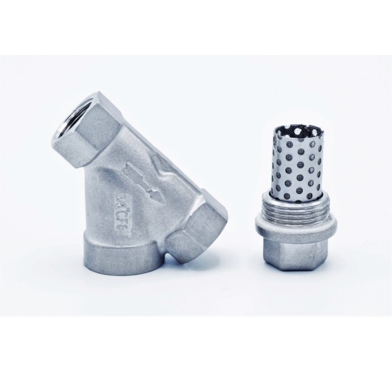 Stainless steel Y filter slant with stainless sifter, threaded 3/8”