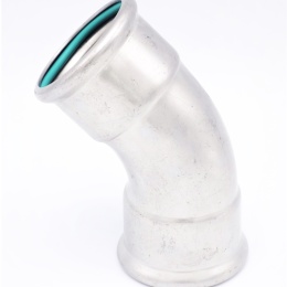 Koleno 45° (oblouk), lisovací nerez