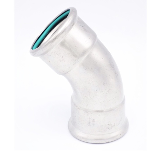 Koleno 45° (oblouk), lisovací nerez