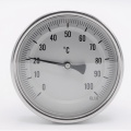 All-stainless steel bimetal thermometer with immersion shaft in well | 0-100 ℃, 200 mm