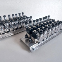 Pilot Solenoid Valves 3/2 on stainless steel plate, customized