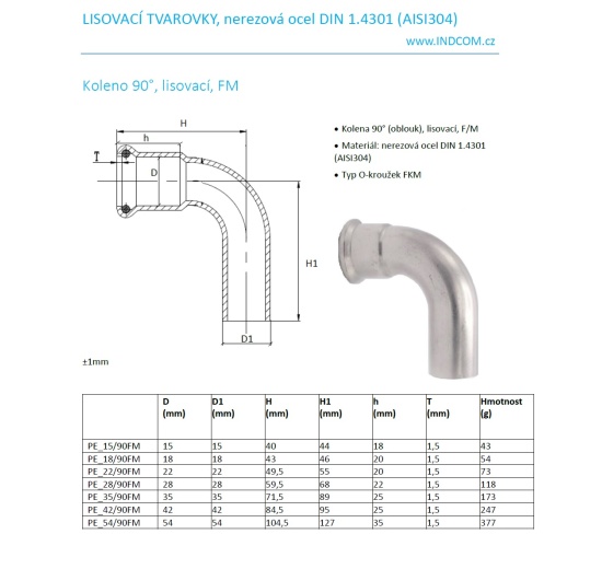 Elbow 90°, Press Fittings, F/M