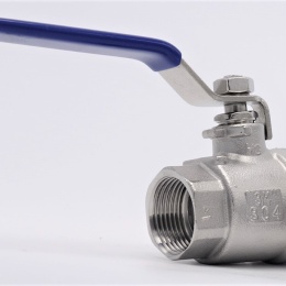 Stainless steel ball valve with full bore, two- piece 3/4”