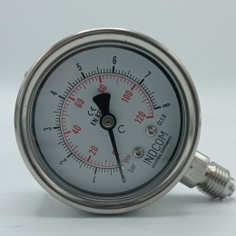 Stainless steel pressure gauges - the bottom (radial) connection 0 - 8 bar (1/4”)