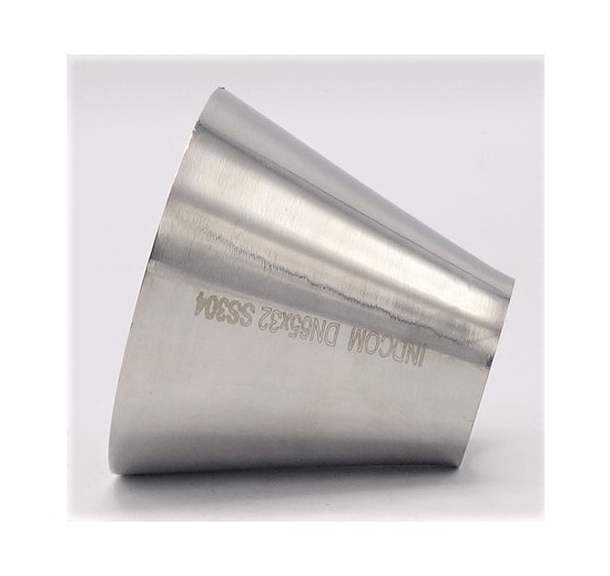Concentric reduction, welded, short DN65/32 stainless steel