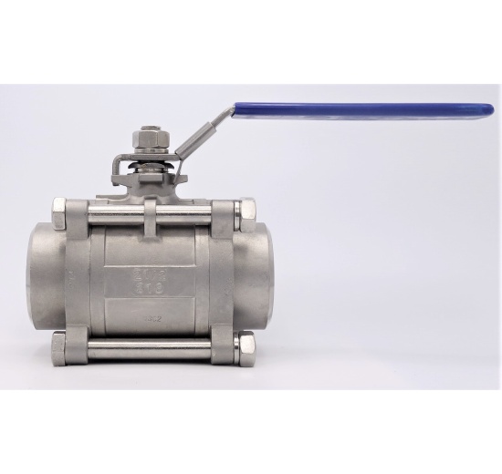 2 1/2"  Stainless steel ball valve with full bore, three- pieced, welded
