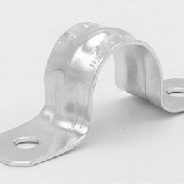 2 Hole Galvanized Pipe Clamp 1/2”