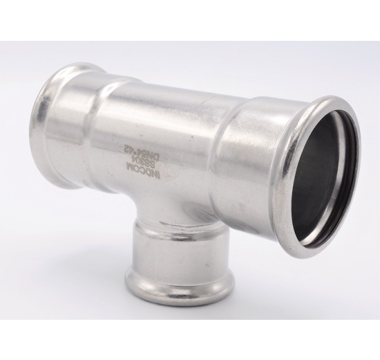 stainless steel T Piece, Press Fittings, reduced, F/F/F 54_42_54
