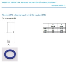 Gasket Silicone (VMQ) for Union Male SMS | DN38