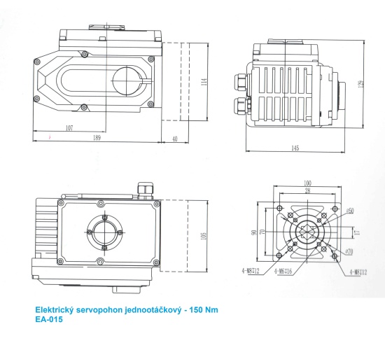 electric servo motor dimensions