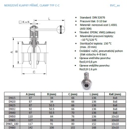 catalog sheet, stainless steel butterfly valves Clamp DN32
