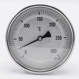 All-stainless steel bimetal thermometer with immersion shaft, threaded | 0-300℃ (1/2”) 150 mm