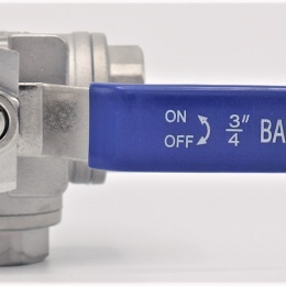 Stainless ball valve, three- way, threaded | 3/4”