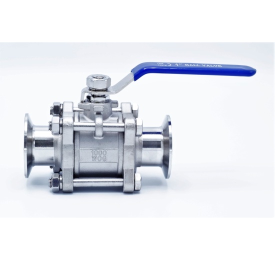 Stainless Steel Full Flow Ball Valve, 3-piece, CLAMP DN25 (K50.5)