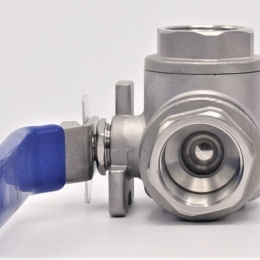 Stainless ball valve, three- way, threaded | 3/4”