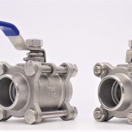 Stainless steel ball valve with full bore, three- pieced, welded DN32 (41x4mm)