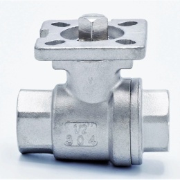 Stainless ball valve, 2- pieced with mounting plate for actuator | 1/2”