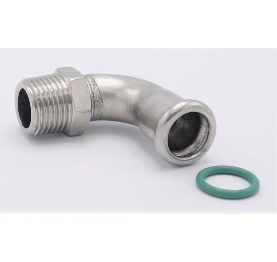 Elbow 90°, Press Fittings, F/external thread 15 mm_1/2"