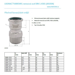 Pressing Reducer Stainless Steel / external thread (threaded adapter)