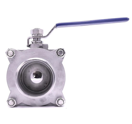 3" Stainless steel ball valve with full bore, three- pieced, welded