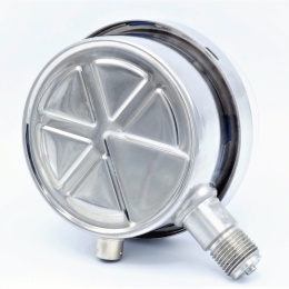 Stainless steel pressure gauge with electrical contacts