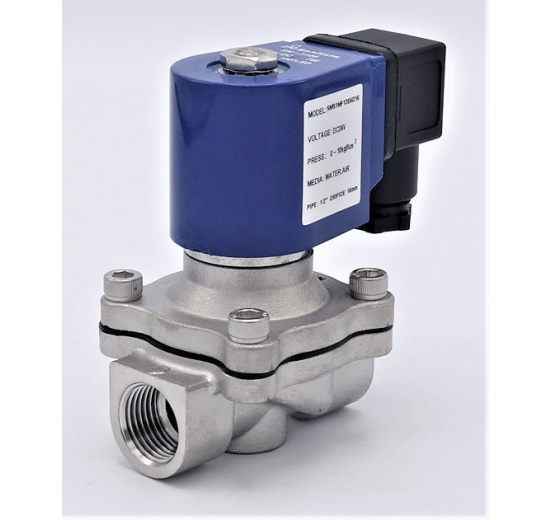 Stainless Steel Solenoid Valve 2/2, G 1/2" DC24V, NC