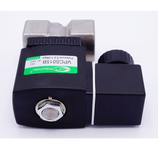 Stainless Steel Solenoid Valve 2/2, G 1/2" AC 24V, NC
