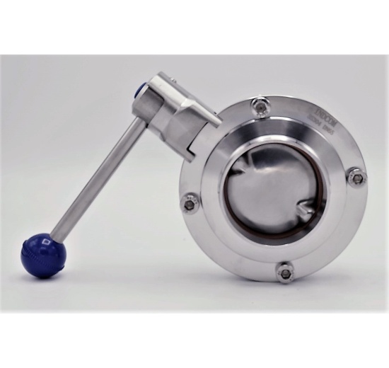 Stainless steel butterfly valve, welded type S-S DN65