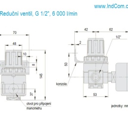 Pressure reducing valve G 1/2" 6 000 l/min
