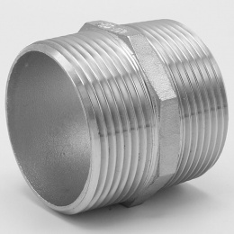 Barrel Nipple With Hexagon / type 340  6/4", stainless steel