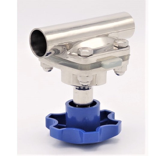 Diaphragm valve, welded S-S, Silikone DN20