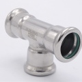 T Piece, Press Fittings, F/F/F 22 mm, stainless steel